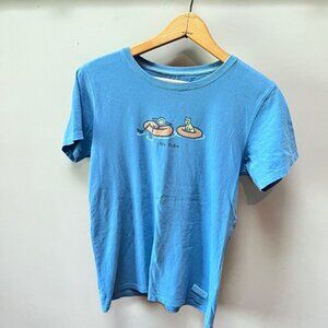 Life is Good Women's Classic T-Shirt- Tubing Themed. Size‎ Small